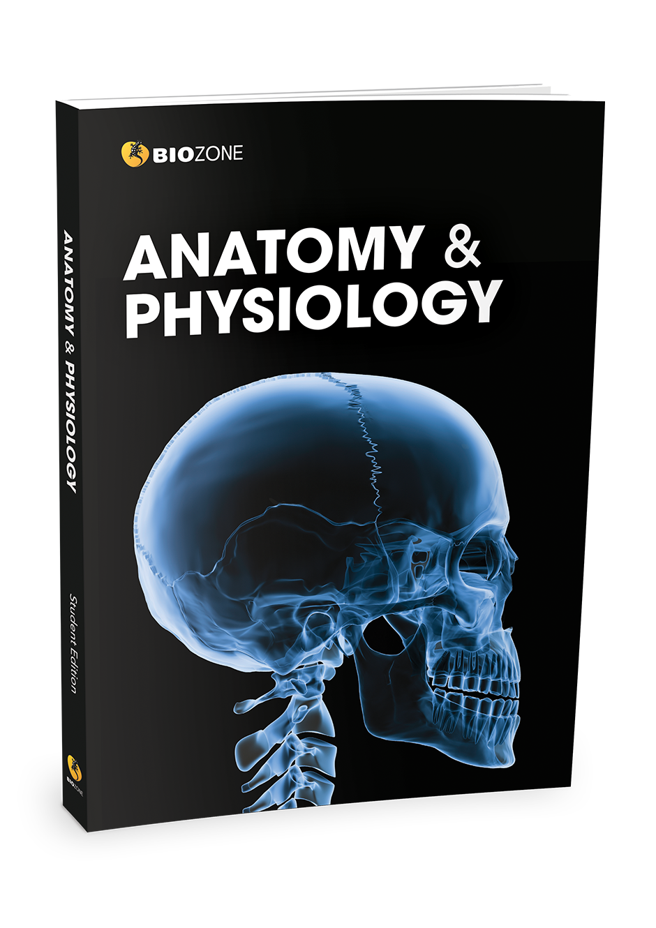 anatomy and physiology with xray skull on front cover of book